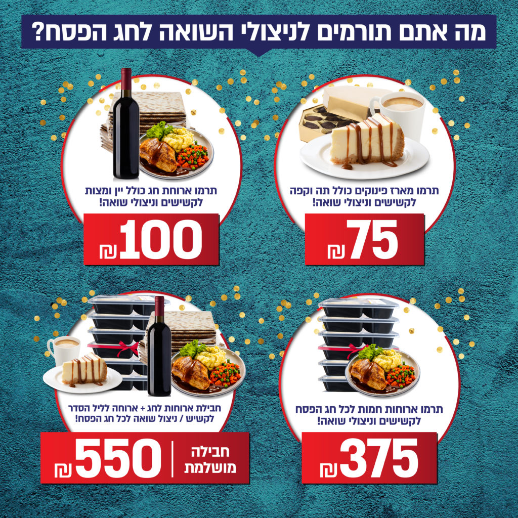 מה אתם תורמים לניצולי שואה לחג הפסח? מארזי ארוחות
